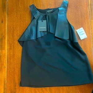 Trouvé black tank with leather
